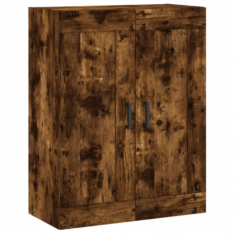 Witrynka przydymiony dąb 69,5x34x180 cm materiał drewnopochodny