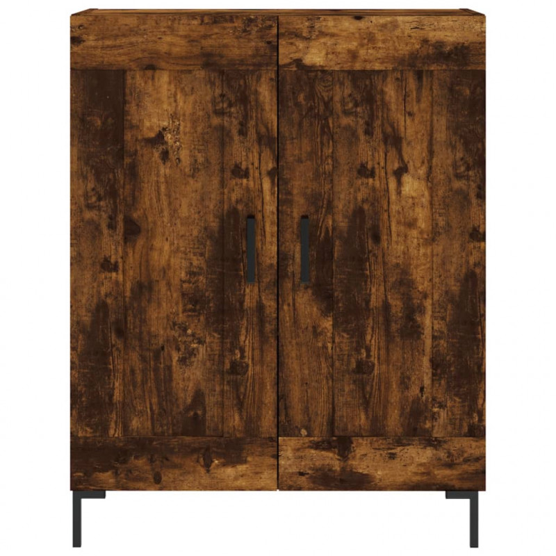 Witrynka przydymiony dąb 69,5x34x180 cm materiał drewnopochodny