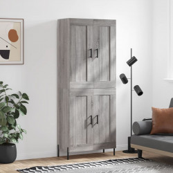 Witrynka szary dąb sonoma 69,5x34x180cm materiał drewnopochodny