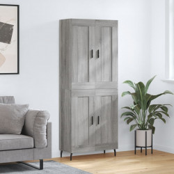 Witrynka szary dąb sonoma 69,5x34x180cm materiał drewnopochodny
