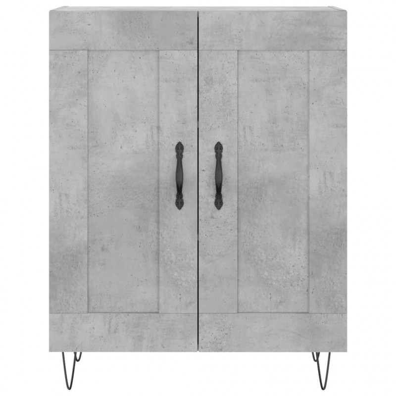 Witrynka, szarość betonu 69,5x34x180 cm materiał drewnopochodny