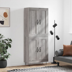 Witrynka szary dąb sonoma 69,5x34x180cm materiał drewnopochodny