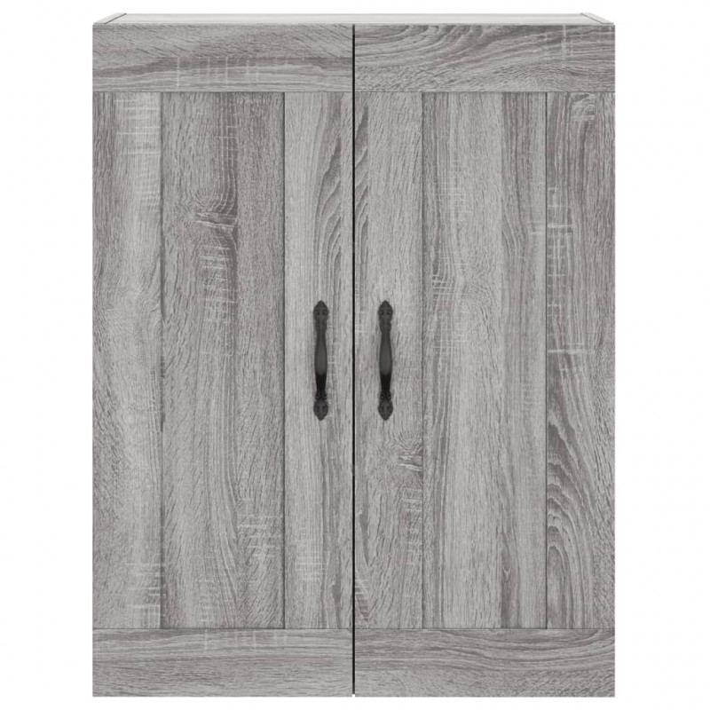 Witrynka szary dąb sonoma 69,5x34x180cm materiał drewnopochodny