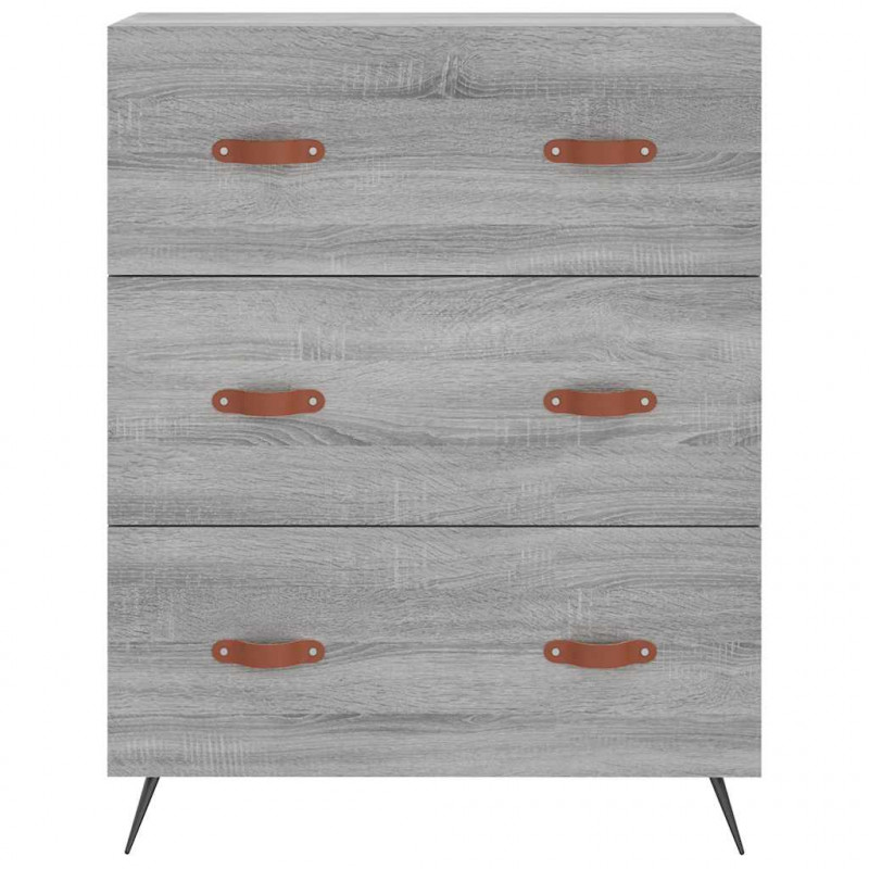 Witrynka szary dąb sonoma 69,5x34x180cm materiał drewnopochodny