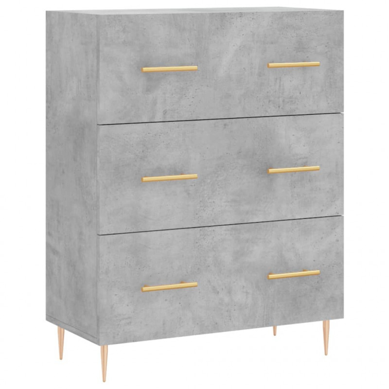 Witrynka, szarość betonu 69,5x34x180 cm materiał drewnopochodny