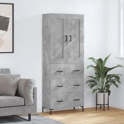 Witrynka, szarość betonu 69,5x34x180 cm materiał drewnopochodny