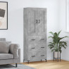 Witrynka, szarość betonu 69,5x34x180 cm materiał drewnopochodny