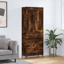 Witrynka przydymiony dąb 69,5x34x180 cm materiał drewnopochodny