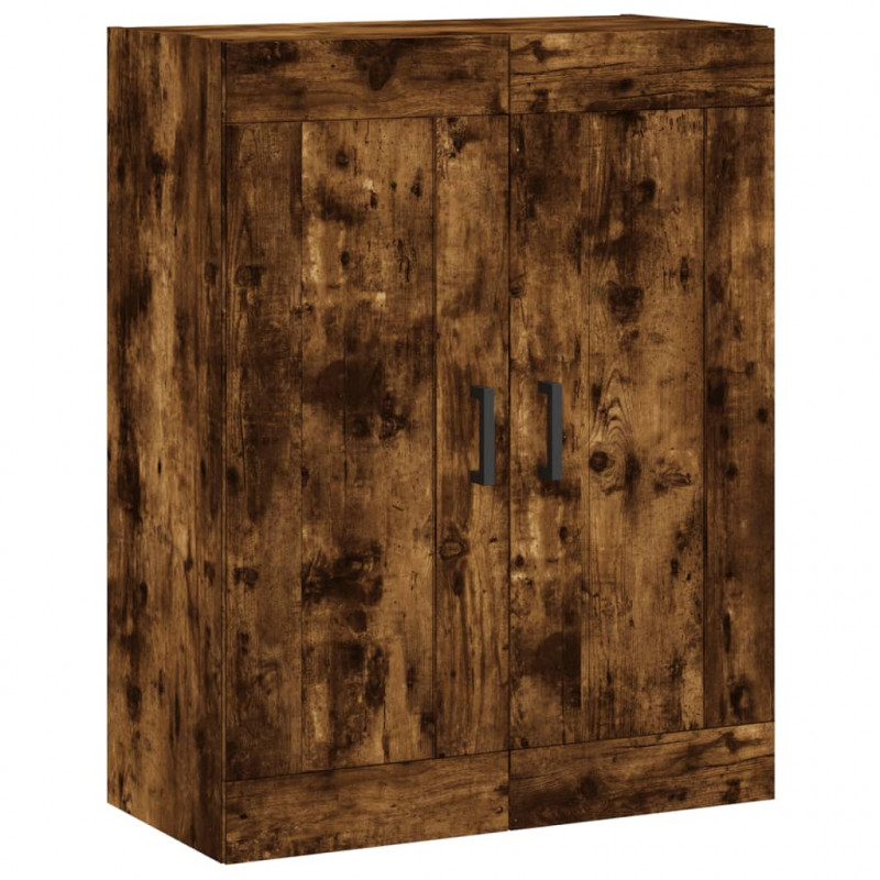Witrynka przydymiony dąb 69,5x34x180 cm materiał drewnopochodny