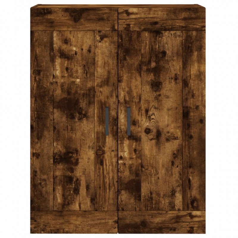 Witrynka przydymiony dąb 69,5x34x180 cm materiał drewnopochodny