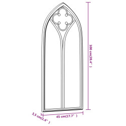 Lustro ogrodowe, czarne, 100x45 cm, żelazne