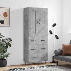 Witrynka, szarość betonu 69,5x34x180 cm materiał drewnopochodny