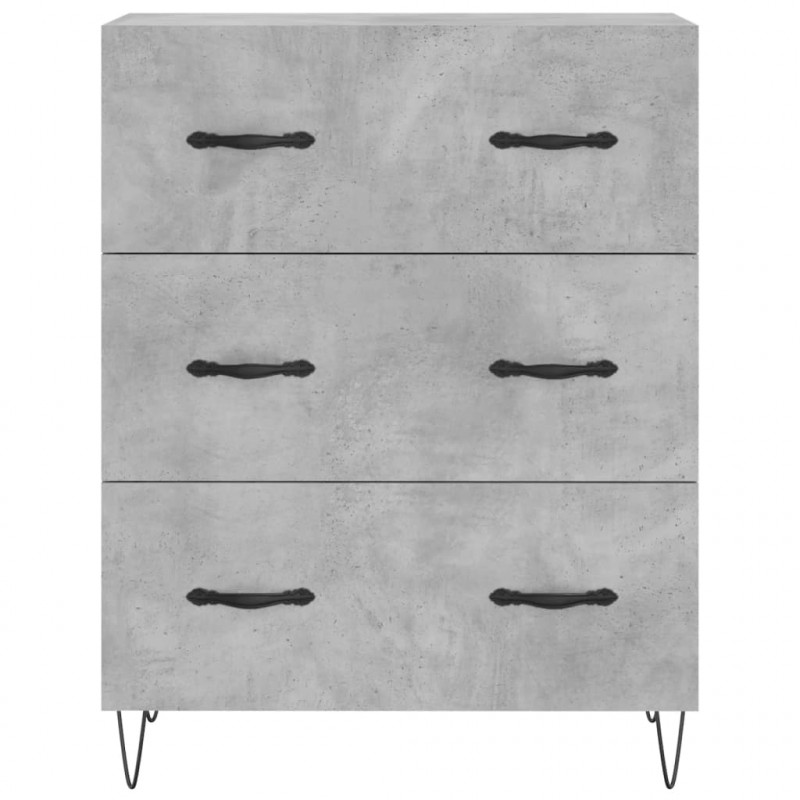 Witrynka, szarość betonu 69,5x34x180 cm materiał drewnopochodny