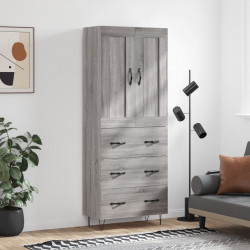 Witrynka szary dąb sonoma 69,5x34x180cm materiał drewnopochodny