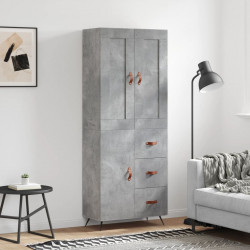 Witrynka, szarość betonu 69,5x34x180 cm materiał drewnopochodny