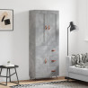 Witrynka, szarość betonu 69,5x34x180 cm materiał drewnopochodny