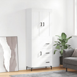 Witrynka, biała, 69,5x34x180 cm, materiał drewnopochodny