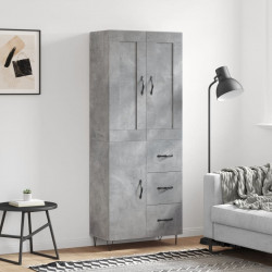 Witrynka, szarość betonu 69,5x34x180 cm materiał drewnopochodny
