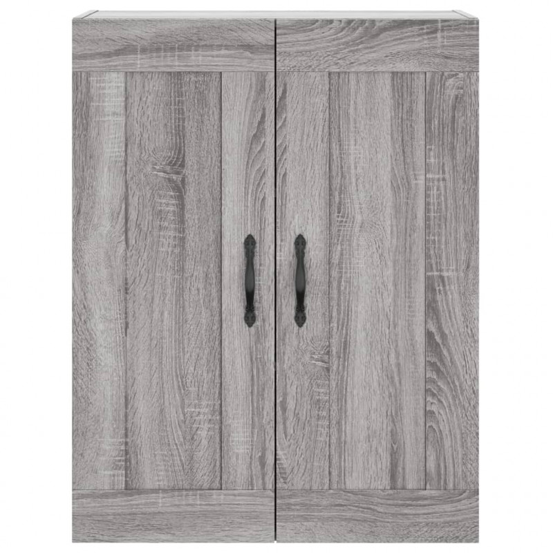 Witrynka szary dąb sonoma 69,5x34x180cm materiał drewnopochodny