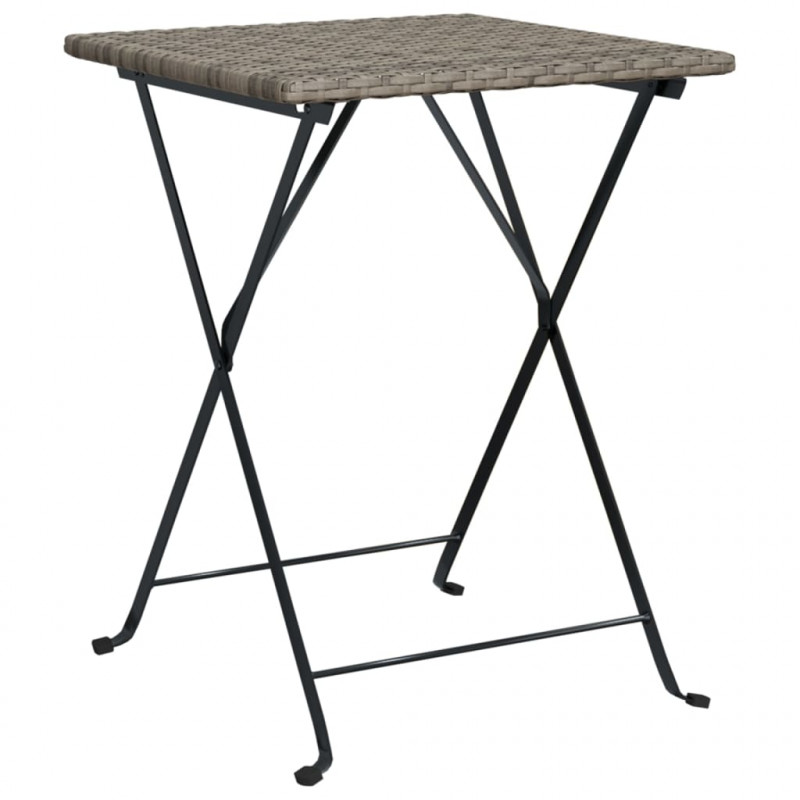 Składany stolik bistro, szary, 55x54x71 cm, polirattan