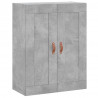 Witrynka, szarość betonu 69,5x34x180 cm materiał drewnopochodny