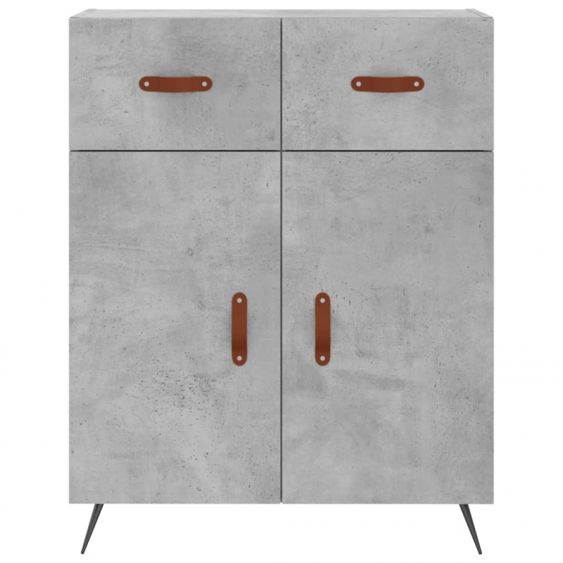 Witrynka, szarość betonu 69,5x34x180 cm materiał drewnopochodny