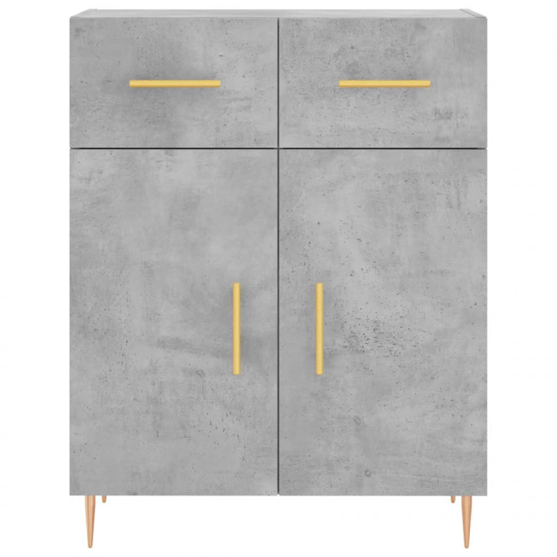 Witrynka, szarość betonu 69,5x34x180 cm materiał drewnopochodny