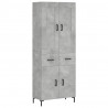 Witrynka, szarość betonu 69,5x34x180 cm materiał drewnopochodny