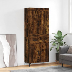 Witrynka przydymiony dąb 69,5x34x180 cm materiał drewnopochodny