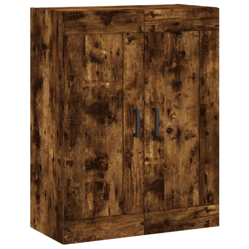 Witrynka przydymiony dąb 69,5x34x180 cm materiał drewnopochodny