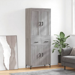 Witrynka szary dąb sonoma 69,5x34x180cm materiał drewnopochodny