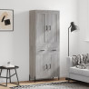 Witrynka szary dąb sonoma 69,5x34x180cm materiał drewnopochodny