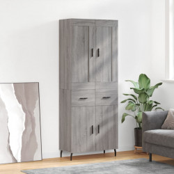 Witrynka szary dąb sonoma 69,5x34x180cm materiał drewnopochodny