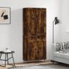 Witrynka przydymiony dąb 69,5x34x180 cm materiał drewnopochodny