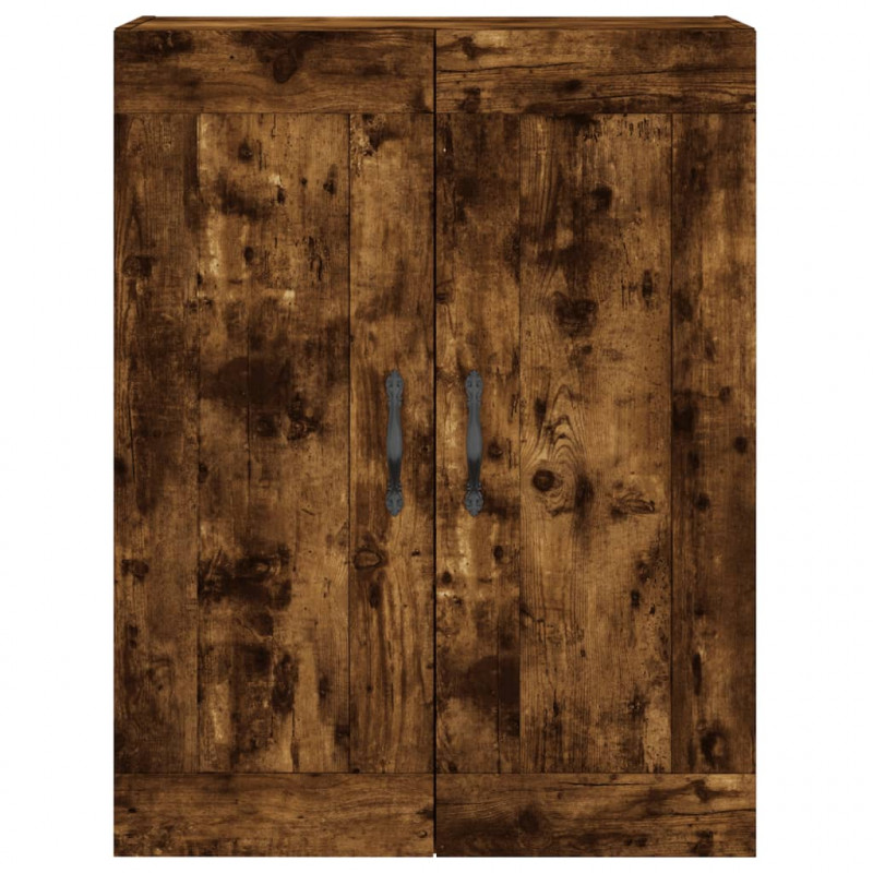 Witrynka przydymiony dąb 69,5x34x180 cm materiał drewnopochodny