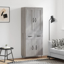 Witrynka szary dąb sonoma 69,5x34x180cm materiał drewnopochodny