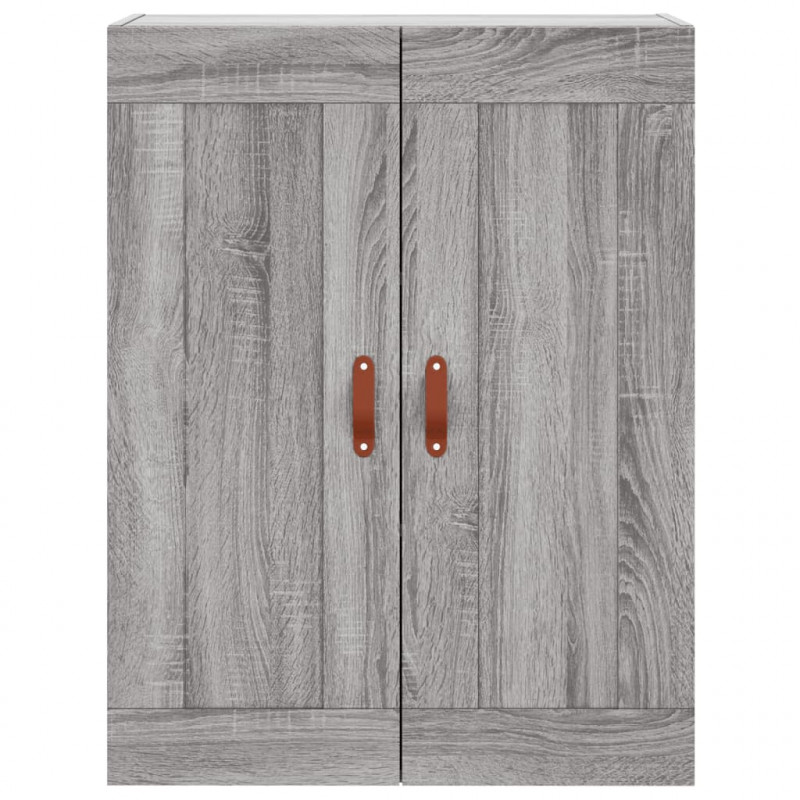 Witrynka szary dąb sonoma 69,5x34x180cm materiał drewnopochodny