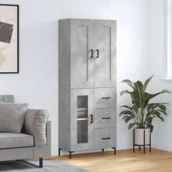 Witrynka, szarość betonu 69,5x34x180 cm materiał drewnopochodny