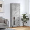 Witrynka, szarość betonu 69,5x34x180 cm materiał drewnopochodny