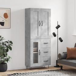 Witrynka, szarość betonu 69,5x34x180 cm materiał drewnopochodny