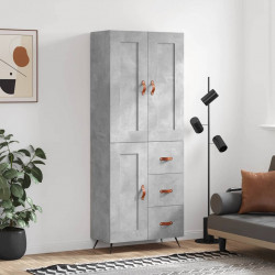 Witrynka, szarość betonu 69,5x34x180 cm materiał drewnopochodny