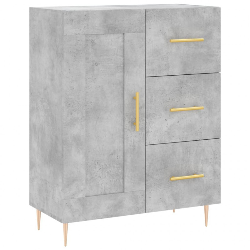 Witrynka, szarość betonu 69,5x34x180 cm materiał drewnopochodny