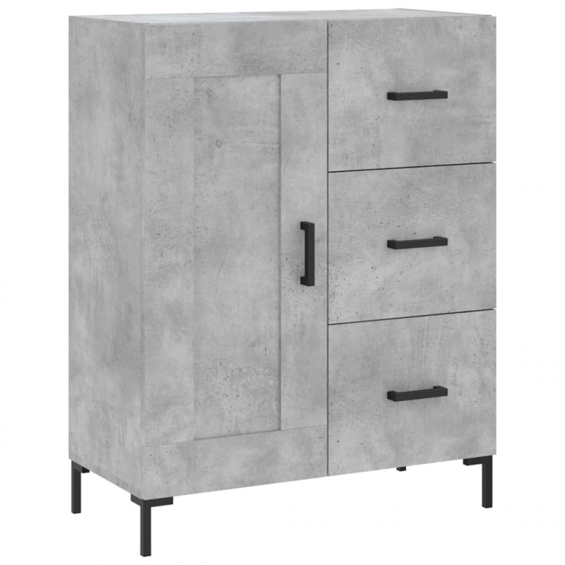 Witrynka, szarość betonu 69,5x34x180 cm materiał drewnopochodny