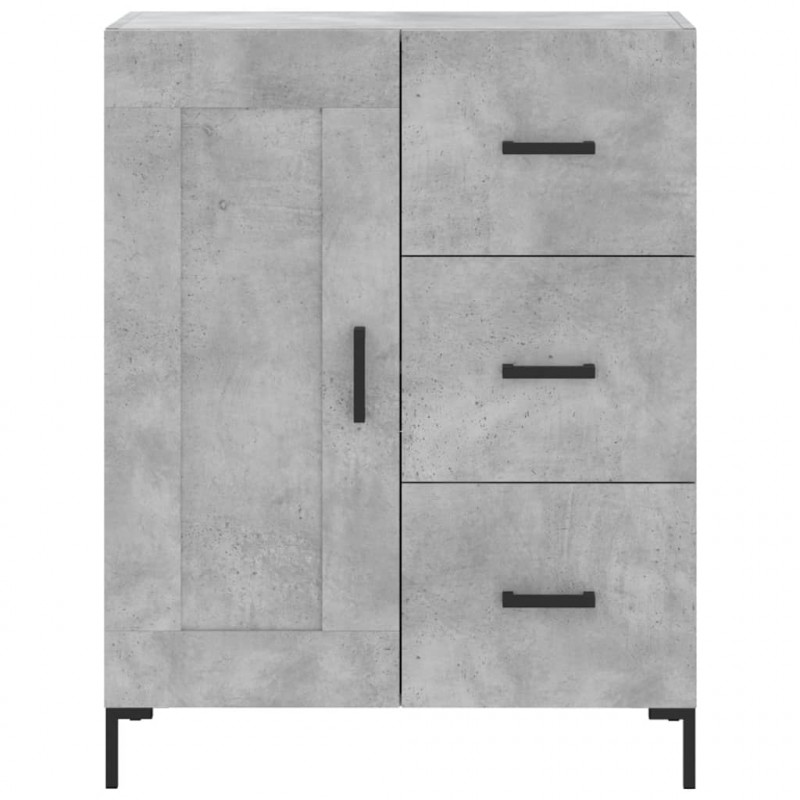 Witrynka, szarość betonu 69,5x34x180 cm materiał drewnopochodny