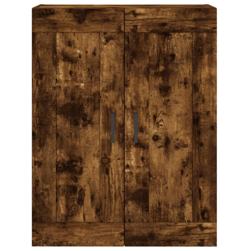 Witrynka przydymiony dąb 69,5x34x180 cm materiał drewnopochodny