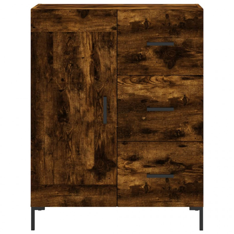 Witrynka przydymiony dąb 69,5x34x180 cm materiał drewnopochodny