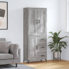 Witrynka szary dąb sonoma 69,5x34x180cm materiał drewnopochodny