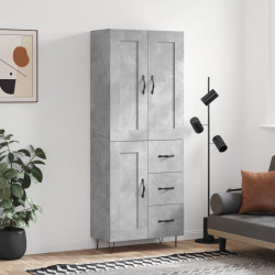 Witrynka, szarość betonu 69,5x34x180 cm materiał drewnopochodny