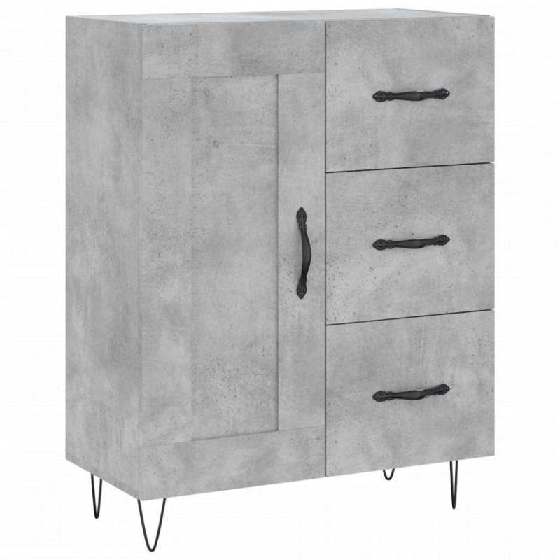 Witrynka, szarość betonu 69,5x34x180 cm materiał drewnopochodny