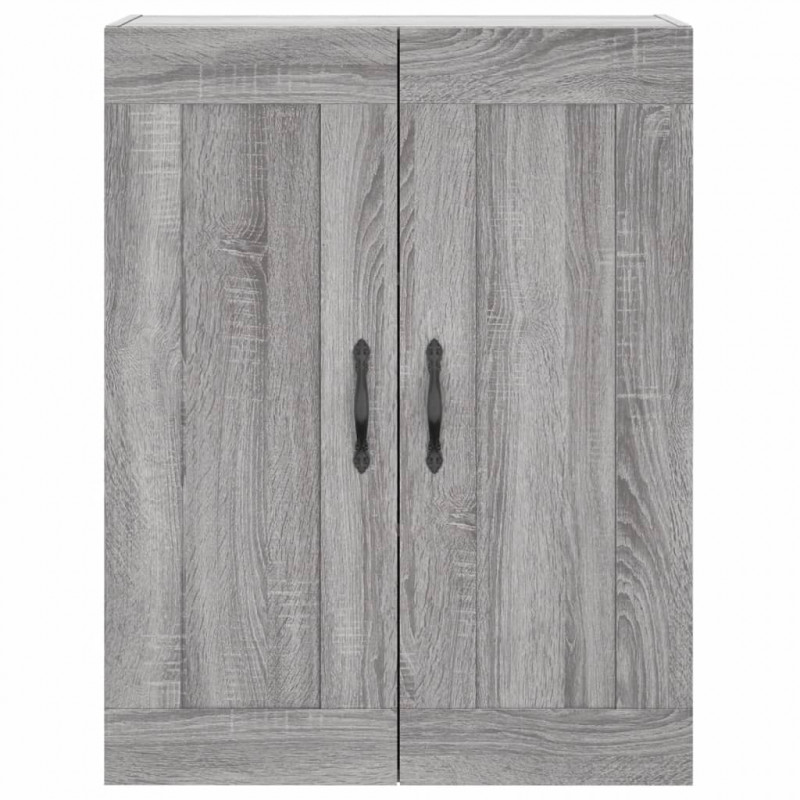Witrynka szary dąb sonoma 69,5x34x180cm materiał drewnopochodny